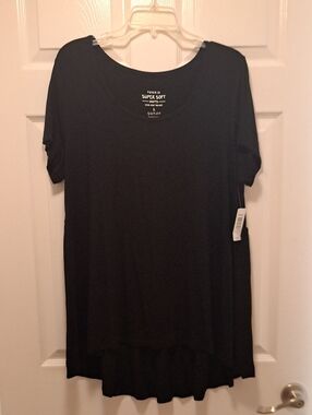 torrid Black Super Soft Short Sleeve High-Low Tunic